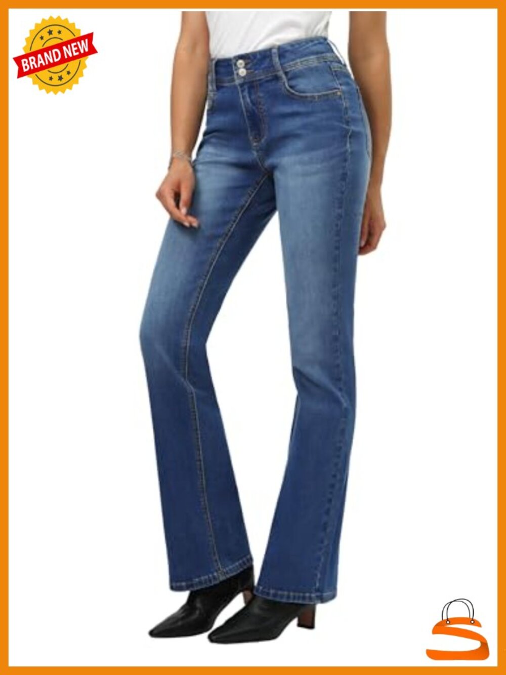 Tall Women's Bootcut Jeans Mid-Rise Stretchy Denim 34/36/38 Inseam